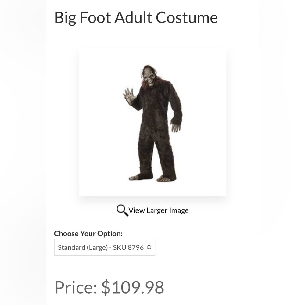 Adult Bigfoot Costume